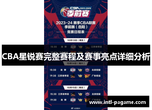 CBA星锐赛完整赛程及赛事亮点详细分析