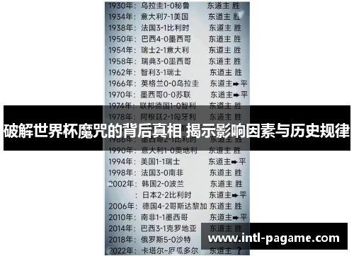 破解世界杯魔咒的背后真相 揭示影响因素与历史规律